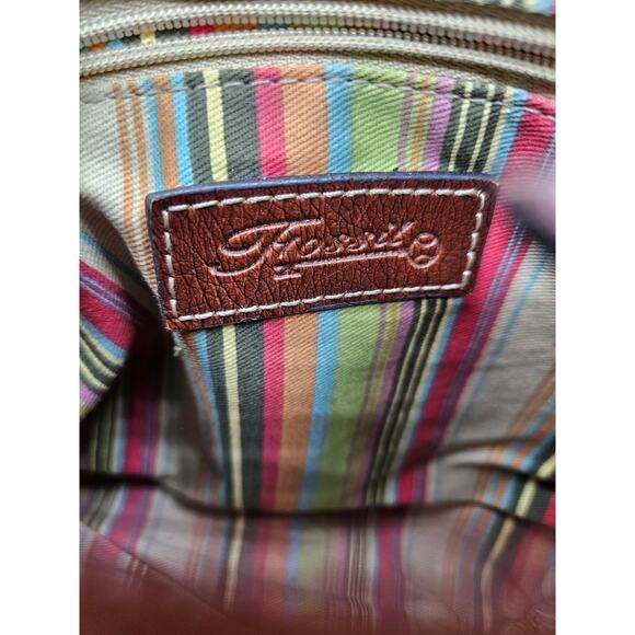 Vintage Fossil Women's Jute Crossbody Shoulder Bag‎ Tan Leather Strap Accents - Picture 4 of 9